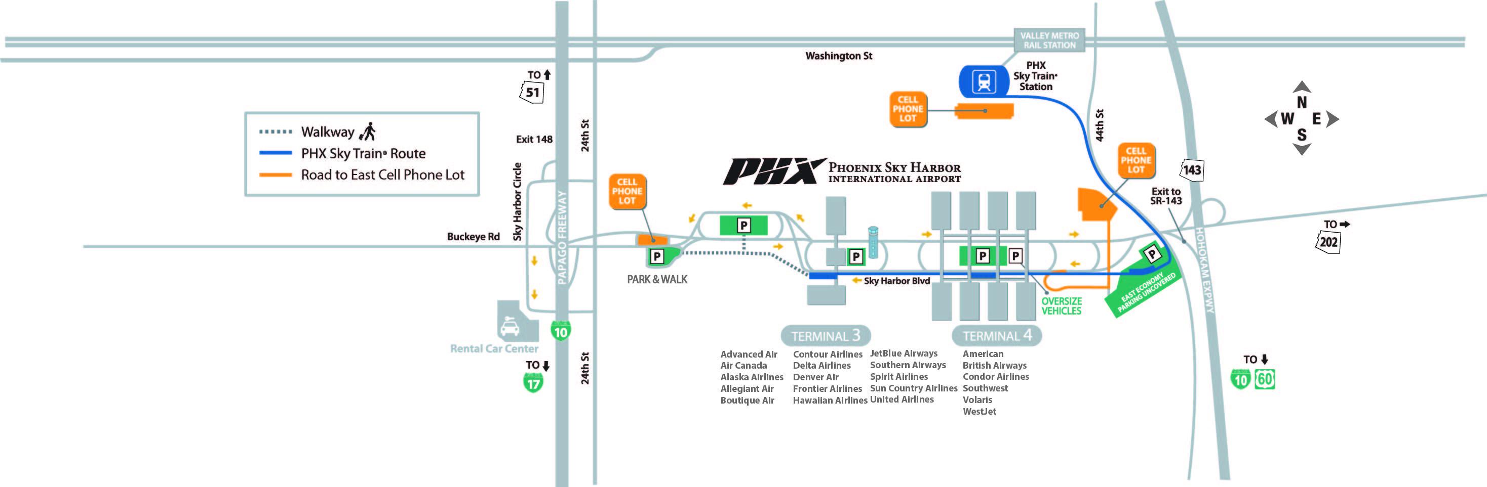 Phoenix Airport Map